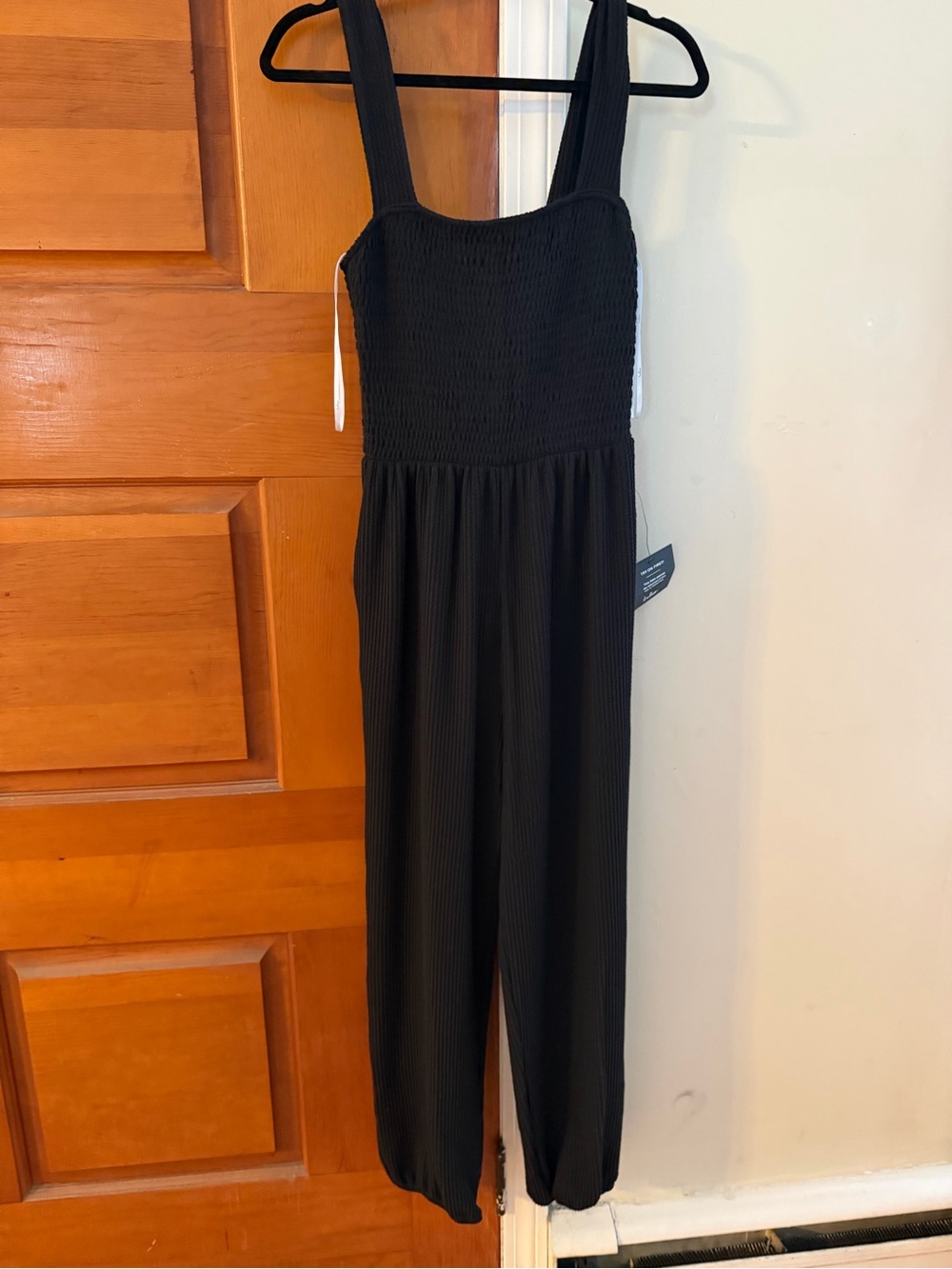 Lulu's Black Smocked Wide-Leg Jumpsuit